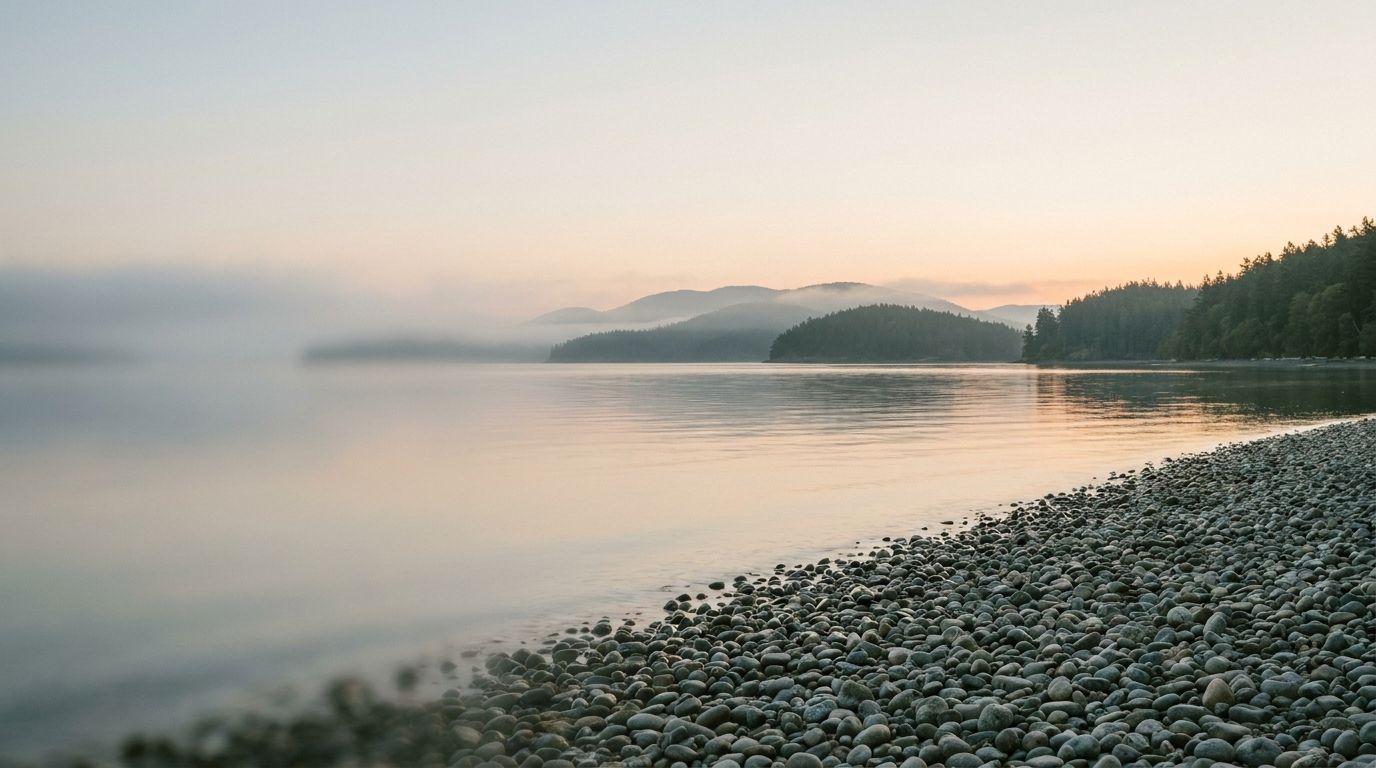 Puget Sound shoreline at dawn