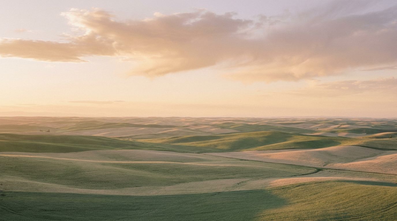 Palouse hills at golden hour